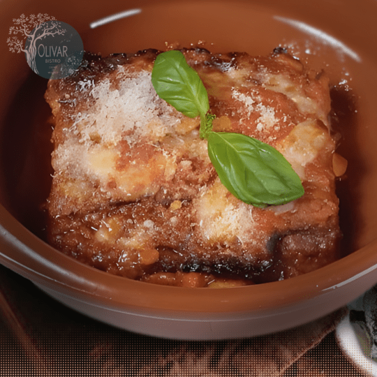 Berenjenas a la Parmigiana con mozzarella y tomate